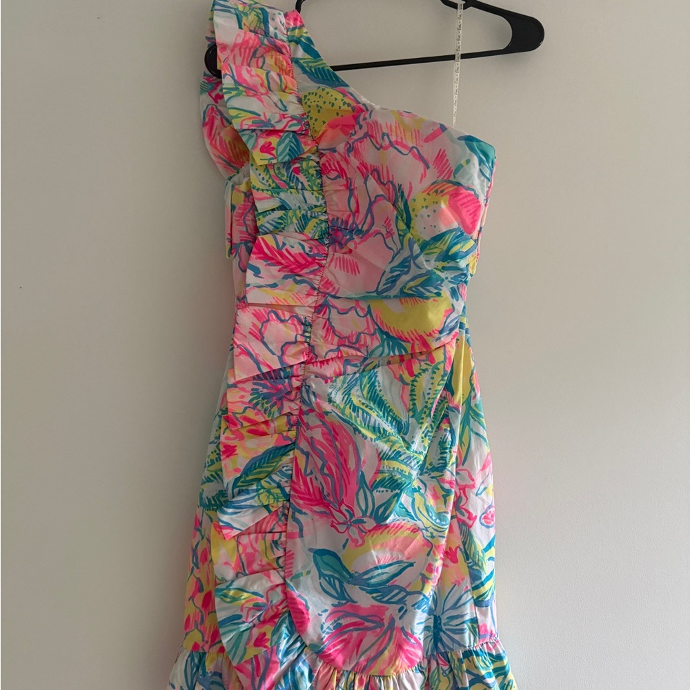 NWT - LILLY PULITZER
Tiffani One-shoulder Stretch Dress In Multi Fiesta Bamba